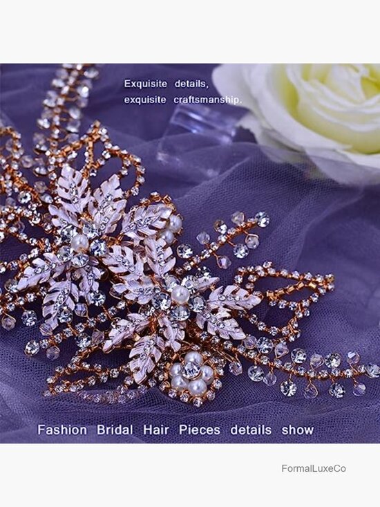 Crystal Bridal Hair Clips Rhinestone Wedding Headpiece Handmade Hair Accessories main image 4